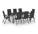 Ensemble De Salle À Manger De Jardin 9 PCs Noir