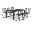 Salon De Jardin 7 PCs Rotin Pvc Noir