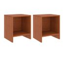 Tables De Chevet 2pcs Marron Miel 35x30x40cm Bois De Pin Massif