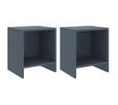 Tables De Chevet 2 PCs Gris Clair 35x30x40cm Bois De Pin Massif