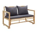 Banc De Jardin Avec Coussins 115 Cm Bambou