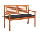 Banc De Jardin 2 Places Avec Coussin 120 Cm Bois D'eucalyptus