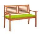 Banc De Jardin 2 Places Avec Coussin 120 Cm Bois D'eucalyptus