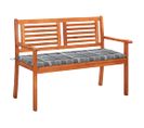 Banc De Jardin 2 Places Avec Coussin 120 Cm Bois D'eucalyptus