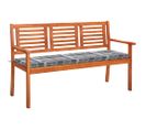 Banc De Jardin 3 Places Avec Coussin 150 Cm Bois D'eucalyptus