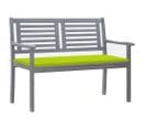 Banc De Jardin 2 Places Avec Coussin 120 Cm Gris Eucalyptus