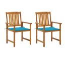 Chaises De Jardin Avec Coussins 2 PCs Bois D'acacia Massif