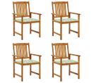 Chaises De Jardin Avec Coussins 4 PCs Bois D'acacia Massif