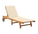 Chaise Longue De Jardin Avec Coussin Bois D'acacia Solide