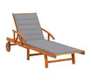 Chaise Longue De Jardin Avec Coussin Bois D'acacia Solide