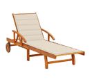 Chaise Longue De Jardin Avec Coussin Bois D'acacia Solide