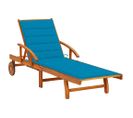 Chaise Longue De Jardin Avec Coussin Bois D'acacia Solide