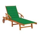 Chaise Longue De Jardin Avec Coussin Bois D'acacia Solide