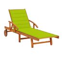 Chaise Longue De Jardin Avec Coussin Bois D'acacia Solide