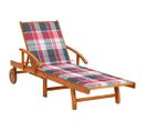 Chaise Longue De Jardin Avec Coussin Bois D'acacia Solide