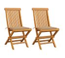 Chaises De Jardin Avec Coussins Beige 2 PCs Bois De Teck Massif