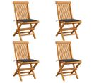 Chaises De Jardin Avec Coussins Anthracite 4 PCs Bois De Teck