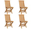 Chaises De Jardin Avec Coussins Beige 4 PCs Bois De Teck Massif