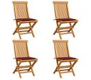 Chaises De Jardin Avec Coussins Rouge Bordeaux 4pcs Teck Massif