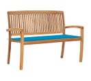 Banc De Jardin Empilable Et Coussin 128,5cm Bois De Teck Massif