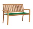 Banc De Jardin Empilable Et Coussin 128,5cm Bois De Teck Massif