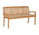 Banc De Jardin Empilable Et Coussin 159 Cm Bois De Teck Massif