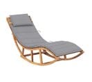 Chaise Longue à Bascule Avec Coussin Bois De Teck Solide