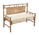 Banc De Jardin Avec Coussin 120 Cm Bambou