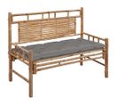 Banc De Jardin Avec Coussin 120 Cm Bambou