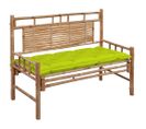 Banc De Jardin Avec Coussin 120 Cm Bambou