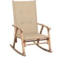 Chaise à Bascule Avec Coussin Bambou