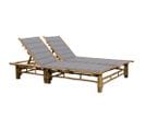 Chaise Longue Pour 2 Personnes Avec Coussins Bambou