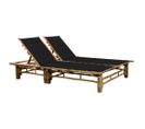 Chaise Longue Pour 2 Personnes Avec Coussins Bambou