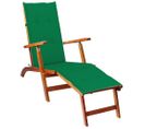 Chaise De Terrasse Avec Repose-pied Et Coussin Acacia Solide