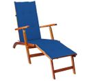 Chaise De Terrasse Avec Repose-pied Et Coussin Acacia Solide