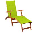 Chaise De Terrasse Avec Repose-pied Et Coussin Acacia Solide