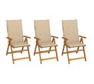 Chaises Pliables De Jardin 3 PCs Avec Coussins Bois D'acacia