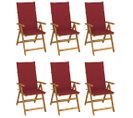 Chaises Pliables De Jardin 6 PCs Avec Coussins Bois D'acacia