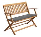 Banc De Jardin Avec Coussin 120 Cm Bois D'acacia Massif