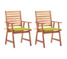 Chaises À Dîner D'extérieur 2 PCs Avec Coussins Acacia Massif