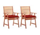 Chaises À Dîner D'extérieur 2 PCs Avec Coussins Acacia Massif