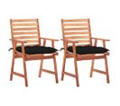 Chaises À Dîner D'extérieur 2 PCs Avec Coussins Acacia Massif