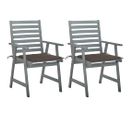 Chaises À Dîner D'extérieur 2 PCs Avec Coussins Acacia Massif