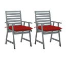 Chaises À Dîner D'extérieur 2 PCs Avec Coussins Acacia Massif