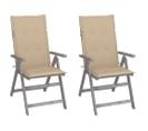 Chaises Inclinables De Jardin Lot De 2 Et Coussins Bois Acacia