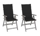 Chaises Inclinables De Jardin Lot De 2 Et Coussins Bois Acacia