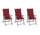 Chaises Inclinables De Jardin Lot De 3 Et Coussins Bois Acacia