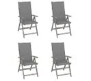 Chaises Inclinables De Jardin Lot De 4 Et Coussins Bois Acacia