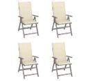 Chaises Inclinables De Jardin Lot De 4 Et Coussins Bois Acacia