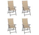 Chaises Inclinables De Jardin Lot De 4 Et Coussins Bois Acacia